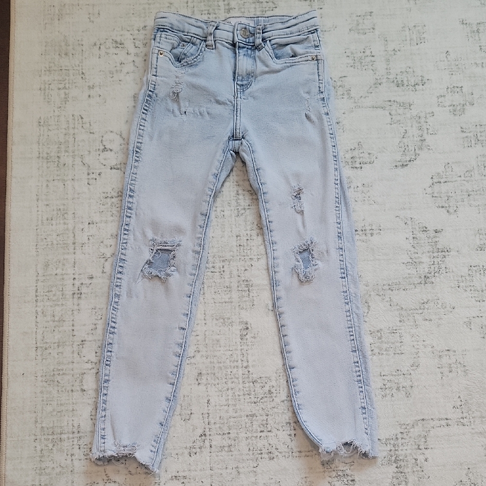 Zara Kids Light Blue Distressed Skinny Jeans